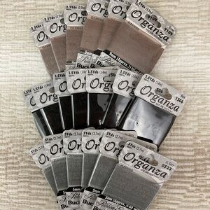 Bucilla silk organza ribbon lot - 19 packages, 43.5 yards